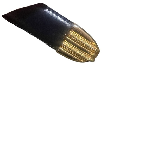 Vintage Luigi Lanatta Black Leather Belt with Gold and Silver Buckle size 34 - Picture 4 of 8